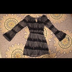 grey and black dress